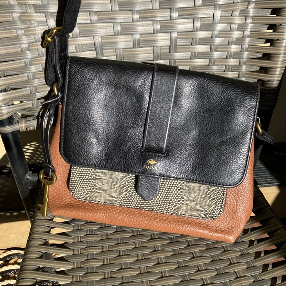 Fossil Handbags - Fossil Black and Brown Crossbody